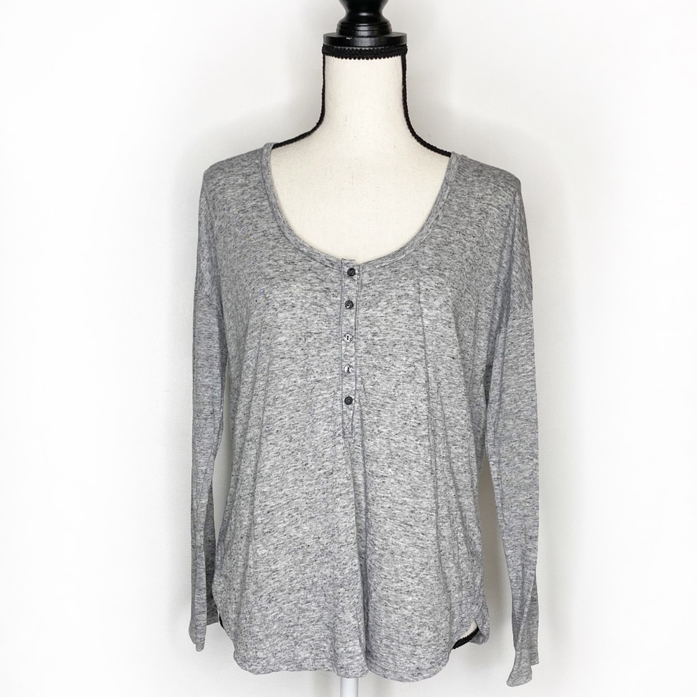 VICTORIA’S SECRET Henley Style Pajama Top Gray S